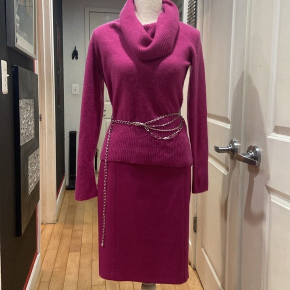 APT 9 Pure Cashmere Pink Sweater & Free belt - Picture 1 of 7